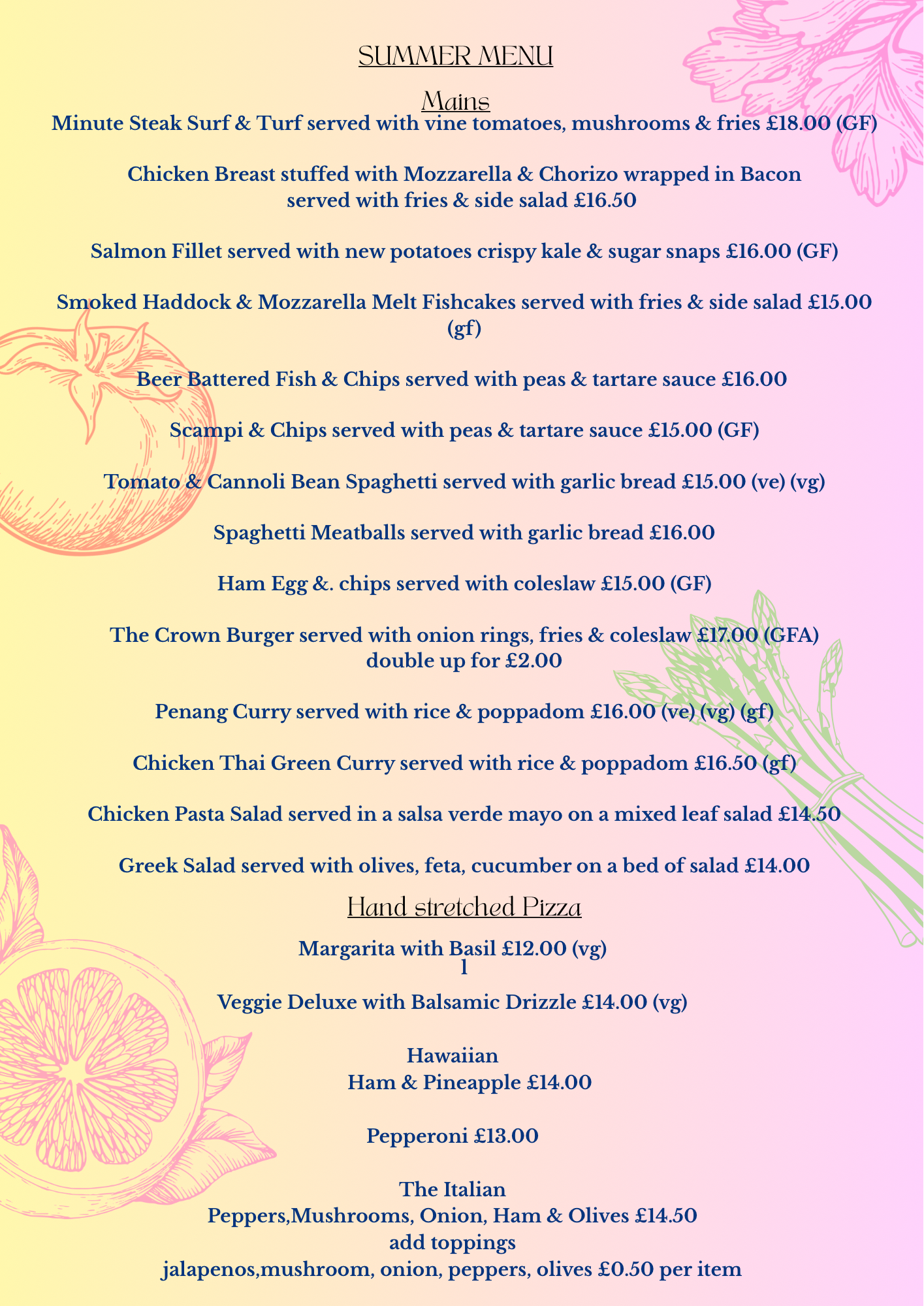 Summer Menu